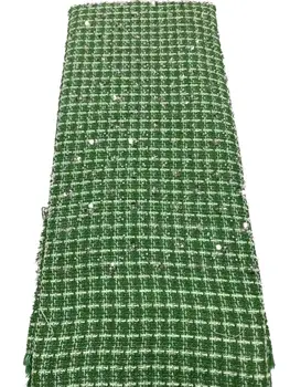 YQOINFKS Твидовая Ткань 5 Ярдов Текстильное Швейное Ремесло Африканские Женщины Нигерийское Женское Вечернее Свадебное Платье 2023 Высокого Качества YQ-6002