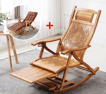 Современное складное бамбуковое кресло-качалка, шезлонг для взрослых, деревянный пол, кресло для медитации, качели, мебель для гостиной