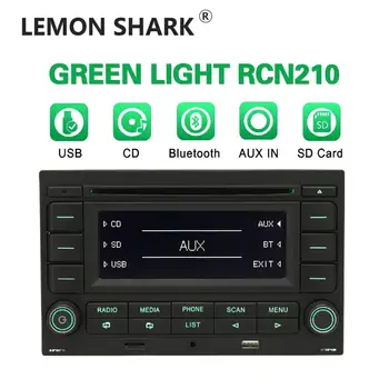 Зеленый свет Bluetooth-совместимый CD-плеер RCN210, Автомагнитола USB MP3 AUX 31G035185 для VW Polo 9N Golf Jetta MK4 Passat B5 для Skoda