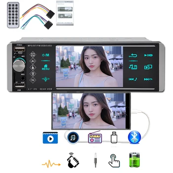 Автомобильное радио 1 Din 4 Дюйма Mirrorlink Android Мультимедиа MP5 Эквалайзер Smart Voice Wince 2USB AUX Bluetooth FM SD HD Красочные Огни