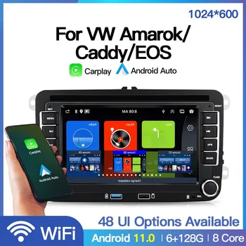 7-Дюймовый Автомобильный Радиоприемник для Volkswagen VW Amarok/Caddy/EOS Беспроводной Android Auto Carplay Мультимедийный Видеоплеер 4G Wifi 2 Din Стерео