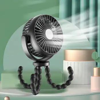 Вентилятор для коляски Variety Octopus Мини-вентилятор для охлаждения спинки автокресла Перезаряжаемый складной ручной вентилятор емкостью 5200 мАч для летних автомобильных аксессуаров