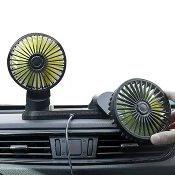 USB автомобильный вентилятор с автоматическим охлаждением и вращением на 360 градусов Автомобильный вентилятор Портативный автомобильный вентилятор Регулируемый электрический автомобильный USB-вентилятор для приборной панели внедорожника