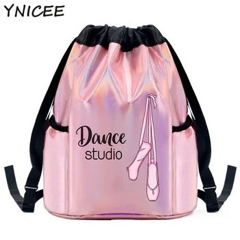 2023 Лазерные блестящие балетные танцевальные сумки для девочек, детский тренировочный рюкзак для спортзала, детская карманная сумочка для танцев, упаковка для балерины