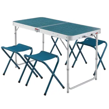 Складной стол для кемпинга, 4 стула, синий