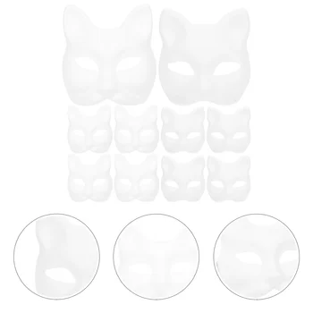 10 шт Пустая маска, маски своими руками, животные для взрослых Facebook Косплей, белые украшения, бумажная лиса, маскарадные детские костюмы для детей