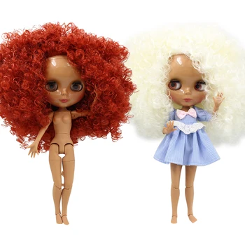 ЛЕДЯНАЯ кукла DBS Blyth 1/6 bjd совместное тело белая кожа матовое лицо темная кожа блестящее лицо вьющиеся волосы афро игрушка для волос 30 см
