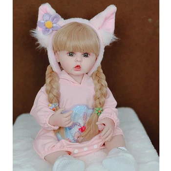 Мягкая силиконовая кукла-Реборн для всего тела 55 см, реалистичные куклы-Реборн, игрушки для ванны На День рождения, Рождественский подарок