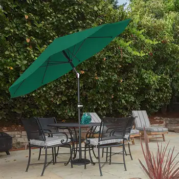 10-футовый зонт для патио с автоматическим наклоном, Hunter Green