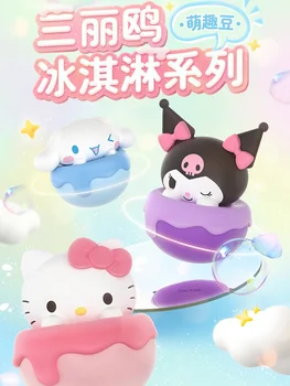 Оригинальные фигурки аниме Kawaii Sanrio Kuromi My Melody Hello Kitty Blind Box Cinnamoroll Ice Cream Мини Фигурки Куклы Украшения