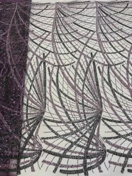 Роскошная Кружевная ткань с пайетками, вышитая бисером, Высококачественная Африканская Нигерийская свадьба, французский тюль, сетка, бусины, материалы для пошива платья