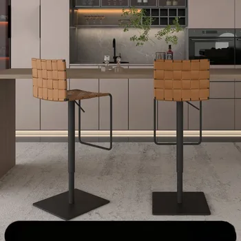 Итальянская кожа барные стулья для кухни барные стулья подъема спинки бытовых свет роскошный дизайн барных стульев для кухни