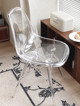 Скандинавские обеденные стулья, акриловая мебель, современная гостиная, Табурет для столовой, стулья со спинками, креативный дизайн, прозрачные табуреты