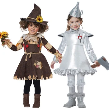 Детский Карнавальный костюм волшебника на Хэллоуин, Пугало, Железный Дровосек, Книжная неделя, косплей, маскарадное платье для вечеринки