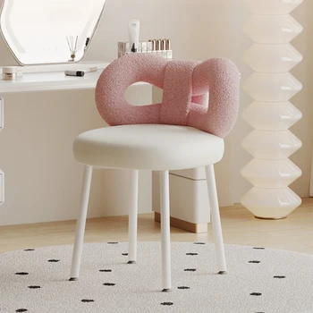 Легкое Роскошное компьютерное кресло для спальни, креативный стул для комода с бантом, Стул для маникюра из кашемировой ткани, стул для макияжа с утолщенной подушкой