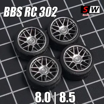 1/64 SW BBS RC 302 Колеса 8 мм / 8,5 мм + шины 9,7 мм / 10,3 мм + ось для модифицированной модели автомобиля 1: 64