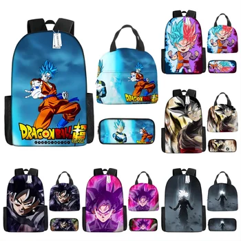 3D Печать семи мультфильмов Dragon Ball Вокруг рюкзака Три комплекта Dragon Ball Супер Школьный ранец Сумка через плечо сумка для карандашей