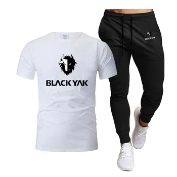 2023 BLACKYAK летняя мужская рубашка с коротким рукавом и принтом, мужские повседневные рубашки с эластичной резинкой на талии, мужской костюм-двойка, размер M-3XL