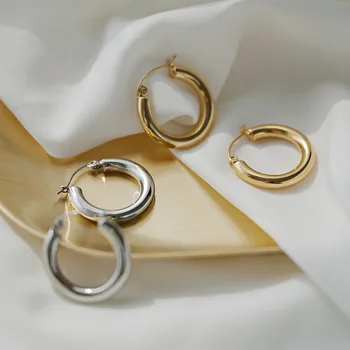 Простые винтажные геометрические металлические серьги-кольца для женщин, модные украшения для праздников, аксессуары для ушей CE128