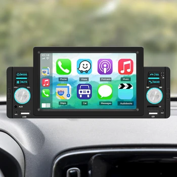 5-Дюймовый Автомобильный Радиоприемник HD CarPlay Android Auto Multimedia Player, совместимый с Bluetooth FM-радио Mirrorlink, Камера заднего Вида, FM-Приемник
