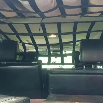 Грузовая сетка для хранения и органайзера на крыше и потолке автомобиля Многофункциональная С регулируемыми эластичными удерживающими шнурами для поездок на автомобиле внедорожнике
