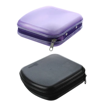 2шт 40 дисков Cd Dvd Vcd Dj Держатель носителя для хранения данных, футляр, жесткая коробка, кошелек, сумка для переноски - черный и фиолетовый