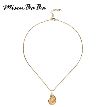 MisenBaBa Новый стиль, ожерелье с подвеской в виде раковины из нержавеющей стали для женщин, Модные ожерелья ручной работы для девочек, Ювелирные изделия, подарок на день рождения