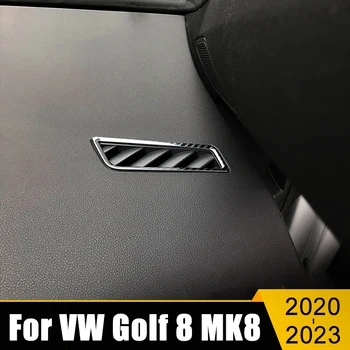 Для Volkswagen VW Golf 8 MK8 2020 2021 2022 2023, приборная панель автомобиля из нержавеющей стали, Воздуховыпускное вентиляционное отверстие, накладка, рамка, наклейки, аксессуары