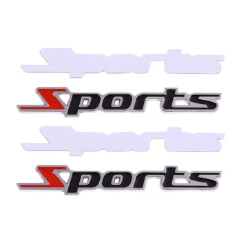 2 Шт Черно-Красные Металлические Спортивные Буквы Автомобильный Значок Наклейка Эмблема Декор